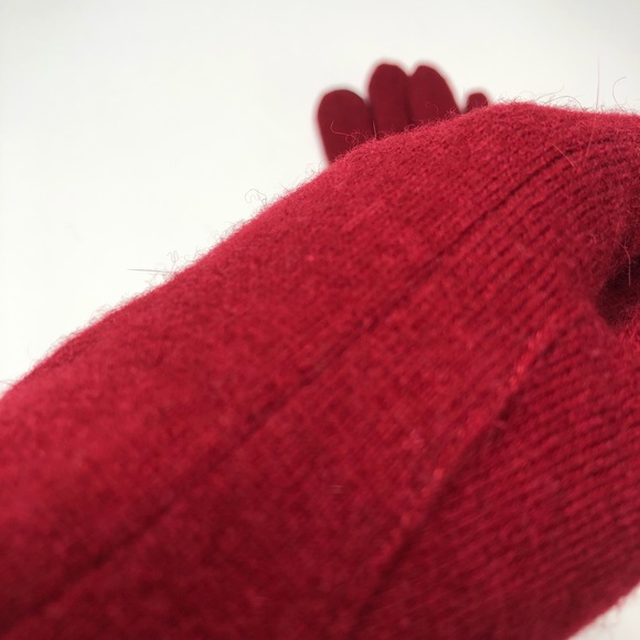 Talbots Red Bow Rabbit Wool Tech Touch Fall Gloves - Picture 9 of 14